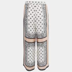 Weekend Max Mara Pink & Black Printed Silk Pants S