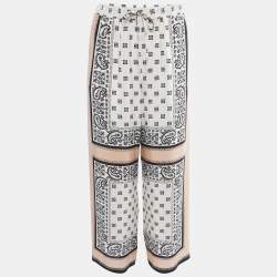 Weekend Max Mara Pink & Black Printed Silk Pants S