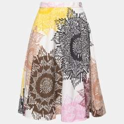 Pre Owned Weekend Max Mara Multicolor Printed Cotton A Line Skirt M