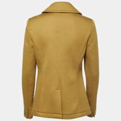 Weekend Max Mara Olive Green Neoprene Double-Breasted Coat M