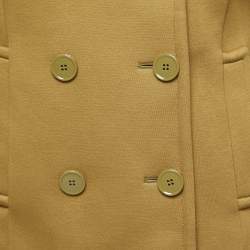 Weekend Max Mara Olive Green Neoprene Double-Breasted Coat M