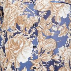 Pre Owned Weekend Max Mara Blue Floral Printed Cotton Shirt S