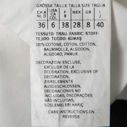 Pre Owned Weekend Max Mara Blue Striped Cotton Bow Detail Blouse S