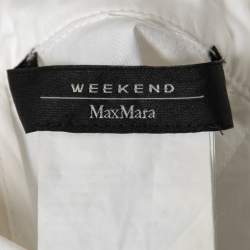 Pre Owned Weekend Max Mara Blue Striped Cotton Bow Detail Blouse S