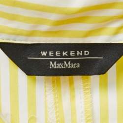 Weekend Max Mara Yellow Striped Cotton Belted Shirt Dress S