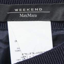 Weekend Max Mara Navy Blue Wool Pleated Maxi Skirt XS