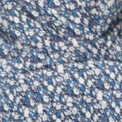 Pre Owned Weekend Max Mara Blue Floral Printed Jersey Wrap Midi Dress M