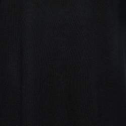 Pre Owned Weekend Max Mara Black Silk & Wool Knit Plisse Panel Top S