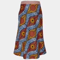 Weekend Max Mara Multicolor Printed Cotton Midi Skirt S