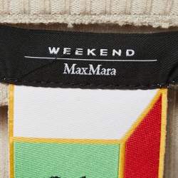 Weekend Max Mara White/Beige Cotton Turtle Neck Long Sleeve Top XS