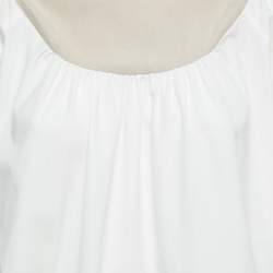 Weekend Max Mara White/Beige Cotton Turtle Neck Long Sleeve Top XS