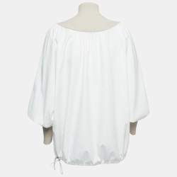 Weekend Max Mara White/Beige Cotton Turtle Neck Long Sleeve Top XS