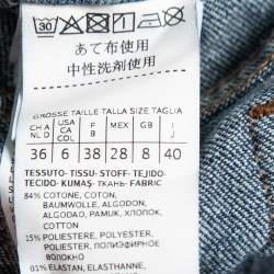 Pre Owned Weekend Max Mara Blue Denim High Waist Cropped Cigarette Jeans S Waist 26"