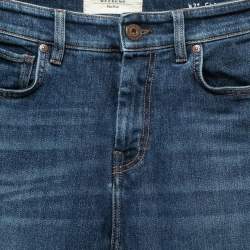 Pre Owned Weekend Max Mara Blue Denim High Waist Cropped Cigarette Jeans S Waist 26"