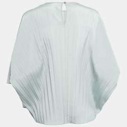 Pre Owned Weekend Max Mara Mint Green Pleated Polyester Kimono Sleeve Blouse M 