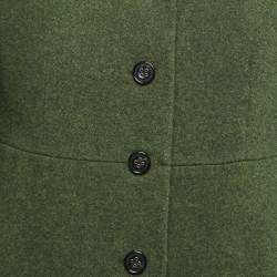 Weekend Max Mara Green Wool Single Breasted Mid-Length Coat M