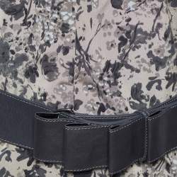 Pre Owned Weekend Max Mara Beige & Black Printed Synthetic Belted Mini Dress S