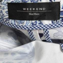 Weekend Max Mara White/Blue Printed Cotton Jacket XS
