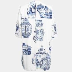 Weekend Max Mara White/Blue Printed Cotton Jacket XS
