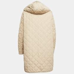 Weekend Max Mara Beige Quilted Synthetic Hooded Jacket M