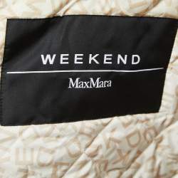 Weekend Max Mara Beige Quilted Synthetic Hooded Jacket M