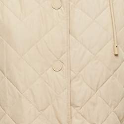 Weekend Max Mara Beige Quilted Synthetic Hooded Jacket M