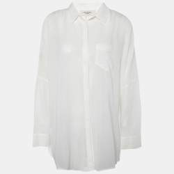 Weekend Max Mara White Cotton Button Front Oversized Shirt M