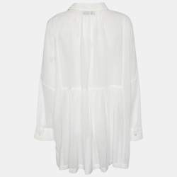 Weekend Max Mara White Cotton Button Front Oversized Shirt M