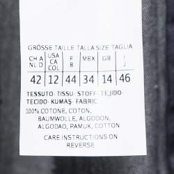 Pre Owned Weekend Max Mara Dark Blue Cotton High Waist Pleated Wide Leg Trousers L Waist 31"