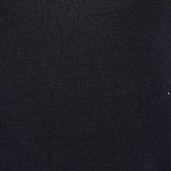 Weekend Max Mara Black Wool Knit Contrast Detail Round Neck Top L