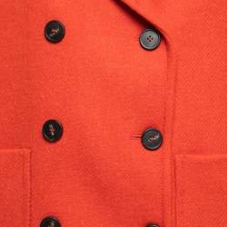 Weekend Max Mara Orange Wool Double-Breasted Coat S