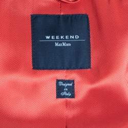Weekend Max Mara Orange Wool Double-Breasted Coat S