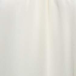 Pre Owned Weekend Max Mara Cream Silk Embroidered Long Sleeve Blouse M