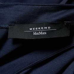 Pre Owned Weekend Max Mara Navy Blue Cotton Belted Jumpsuit S