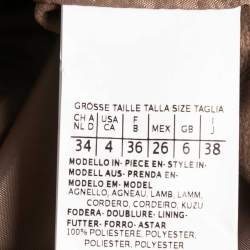 Weekend Max Mara Dark Beige Leather Button Front  Jacket S
