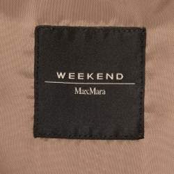 Weekend Max Mara Dark Beige Leather Button Front  Jacket S
