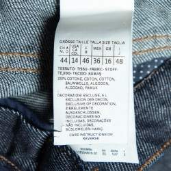 Pre Owned Weekend Max Mara Navy Blue Denim Embellished Bow Detail Cropped Boyfriend Jeans L Waist 34" 