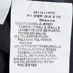 Pre Owned Weekend Max Mara Navy Blue Jersey Mid Length Coat L