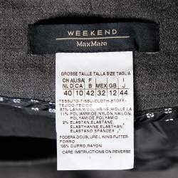 Pre Owned Weekend Max Mara Charcoal Grey Wool & Lace Detail Mini Skirt M