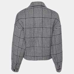 Weekend Max Mara White Houdstooth Wool Batun Cropped Jacket S