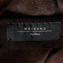Weekend Max Mara Brown Suede & Fur Lined Wrap Tie Jacket M