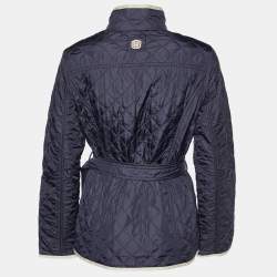 Weekend Max Mara Navy Blue Quilted Button Front Jacket M