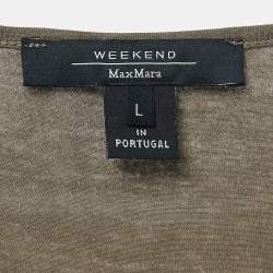 Pre Owned Weekend Max Mara Brown Knit Sleeveless A-Line Top L