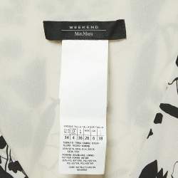 Pre Owned Weekend Max Mara Black Floral Print Silk V-Neck Midi Dress S