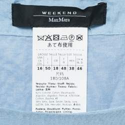 Pre Owned Weekend Max Mara Blue Cotton Blend Tiered Maxi Dress XL