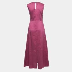 Pre Owned Weekend Max Mara Pink Linen Blend Sleeveless A-Line Maxi Dress M