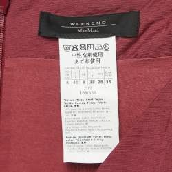 Weekend Max Mara Dark Pink Linen Blend Tiered Maxi Dress S
