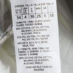 Pre Owned Weekend Max Mara White Cotton & Striped Overlay Detail Shirt S