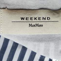 Pre Owned Weekend Max Mara White Cotton & Striped Overlay Detail Shirt S