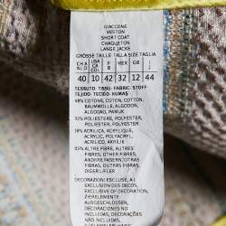 Weekend Max Mara Multicolor Patterned Cotton Knit Open Front Sleeveless Jacket M